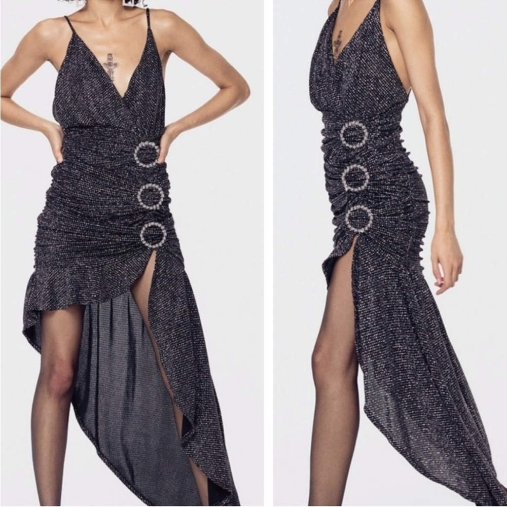 For Love & Lemons Margaux Glitter Maxi Dress Metallic New with Tags!